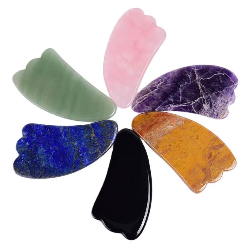 Jade Gua Sha Tool Box Set Care Face Massager Natural Rose Stone Crystal Massage Neck Beauty Body Traditional SPA Healing Health