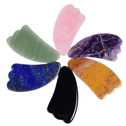 Jade Gua Sha Tool Box Set Care Face Massager Natural Rose Stone Crystal Massage Neck Beauty Body Traditional SPA Healing Health