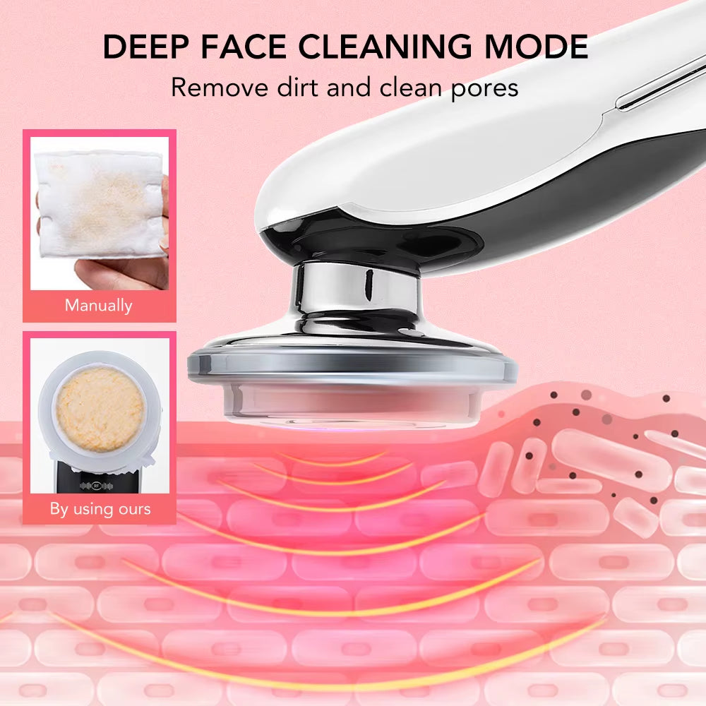 7 in 1 RF&EMS Micro Current Lifting Device Vibration LED Face Skin Rejuvenation Wrinkle Remover Anti-Aging Facial Beauty Device