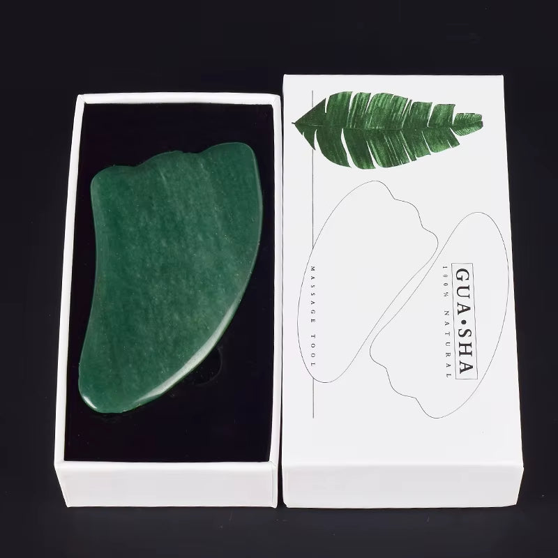Jade Gua Sha Tool Box Set Care Face Massager Natural Rose Stone Crystal Massage Neck Beauty Body Traditional SPA Healing Health